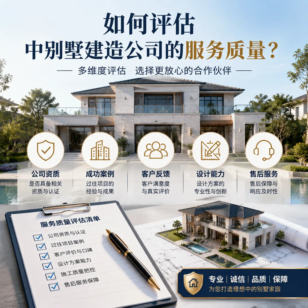 如何评估 金沙 中别墅建造公司的服务质量?